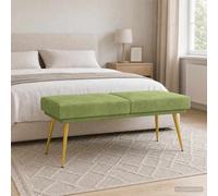 vidaXL Panchina a doppio strato Verde chiaro 120 x 45 x 46 cm Velluto