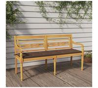 VIDAXL - Panchina Batavia Con Cuscino Tortora 150 Cm Legno Massello Teak