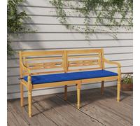 vidaXL Panchina Batavia Cuscino Blu Reale 150 cm Legno Massello Teak