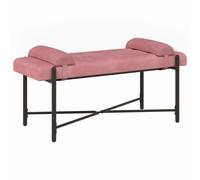 vidaXL Panchina con bottoni e cuscini Rosa 110 x 40 x 46 cm Velluto
