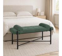 vidaXL Panchina con bottoni e cuscini Verde Mare 110 x 40 x 46 cm