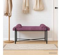 vidaXL Panchina con bottoni e cuscini Viola 110 x 40 x 46 cm Velluto