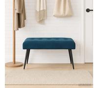 vidaXL Bank met knoopverstelling Blauw 80 x 40 x 46 cm fluweel
