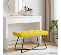 vidaXL Panchina con bottoni imbottiti Giallo Chiaro 80 x 40 x 46 cm
