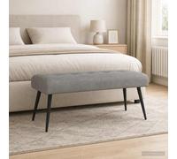 vidaXL Panchina con bottoni imbottiti Grigio Chiaro 110 x 40 x 46 cm