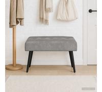 vidaXL Panchina con bottoni imbottiti Grigio Chiaro 60 x 40 x 45 cm