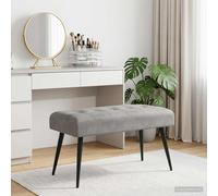 vidaXL Panchina con bottoni imbottiti Grigio Chiaro 80 x 40 x 46 cm
