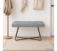 vidaXL Panchina con bottoni imbottiti Grigio Chiaro 80 x 40 x 46 cm
