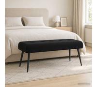 vidaXL Panchina con bottoni imbottiti Nero 110 x 40 x 46 cm Velluto