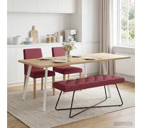 vidaXL Panchina con bottoni imbottiti Rosso Vino 110 x 40 x 46 cm