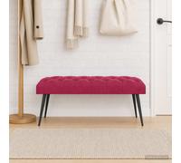 vidaXL Panchina con bottoni imbottiti Rosso Vino 110 x 40 x 46 cm
