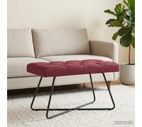 vidaXL Panchina con bottoni imbottiti Rosso Vino 80 x 40 x 46 cm