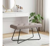 vidaXL Panchina con bottoni imbottiti Tortora 80 x 40 x 46 cm Tessuto