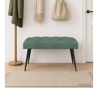 vidaXL Panchina con bottoni imbottiti Verde Mare 80 x 40 x 46 cm