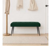vidaXL Panchina con bottoni imbottiti Verde Scuro 110 x 40 x 46 cm