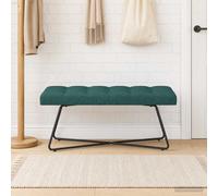 vidaXL Panchina con bottoni imbottiti Verde Scuro 110 x 40 x 46 cm