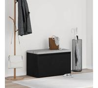 vidaXL panchina con cassetto Nero 80 x 40 x 45 cm Legno multistrato