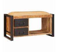 vidaXL Panchina con contenitore Marrone Legno massello di mango