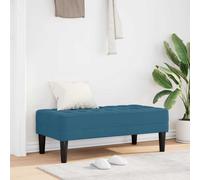vidaXL panchina con cuscino Blu 113 x 57 x 39 cm Velluto