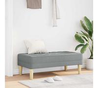 vidaXL panchina con cuscino Grigio chiaro 113 x 57 x 39 cm Tessuto