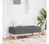 vidaXL panchina con cuscino Grigio scuro 113 x 57 x 39 cm Tessuto