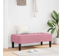 vidaXL panchina con cuscino Rosa 113 x 57 x 39 cm Velluto