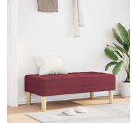 vidaXL panchina con cuscino Rosso Vino 113 x 57 x 39 cm Tessuto