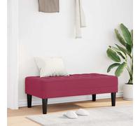 vidaXL panchina con cuscino Rosso Vino 113 x 57 x 39 cm Velluto