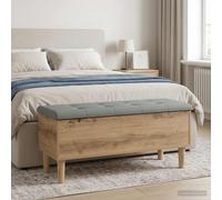 vidaXL Panchina con Cuscino Rovere Artigianale 102 x 42 x 46 cm