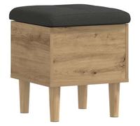 vidaXL Panchina con Cuscino Rovere Artigianale 42 x 42 x 46 cm