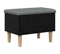 vidaXL Panchina con Cuscino Rovere Nero 62 x 42 x 46 cm