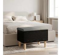 vidaXL Panchina con Cuscino Rovere Nero 62 x 42 x 46 cm