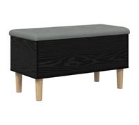 vidaXL Panchina con Cuscino Rovere Nero 82 x 42 x 46 cm