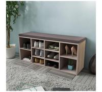 Vidaxl - Panchina con Scarpiera con 10 Scomparti Colore Rovere