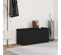 vidaXL Panchina Contenitore con cuscino Rovere nero 102 x 42 x 45 cm