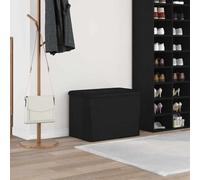 vidaXL Panchina Contenitore con cuscino Rovere nero 62 x 42 x 45 cm