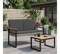 vidaXL Panchina da esterno 2 -Seater 107 x 61 x 80 cm polyrattan