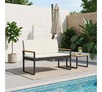 vidaXL Panchina da esterno 2 -Seater 107 x 61 x 80 cm polyrattan