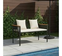 vidaXL Panchina da esterno 2 -Seater 117 x 54 x 74.5 cm polyrattan