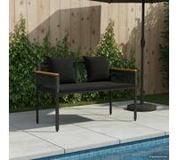vidaXL Panchina da esterno 2 -Seater 117 x 54 x 74.5 cm polyrattan