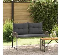 vidaXL Panchina da esterno Grigio 118 x 55 x 82 cm Rattan PE e Tessuto