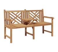 vidaXL Panchina da Esterno in Legno massello di Teak, Finitura Rustica Marrone, 150 x 60 x 90 cm, Texture Liscia, Design ergonomico, venature Naturali, bracciolo Alto 66 cm, Gambe quadrate, Peso mas
