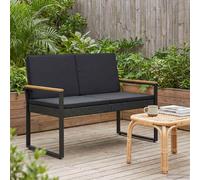 vidaXL Panchina da esterno Nero 107 x 61 x 80 cm polyrattan
