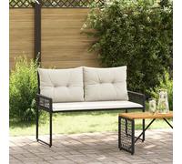 vidaXL Panchina da esterno Nero e Bianco Crema 118 x 55 x 82 cm