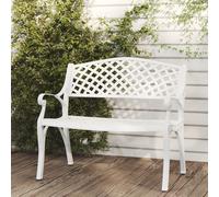 vidaXL Panchina da Giardino 102 cm in Alluminio Pressofuso Bianco