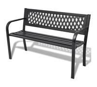 Vidaxl - Panchina da Giardino 118 cm in Acciaio Nera