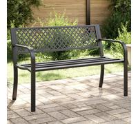 vidaXL Panchina da Giardino 119 cm Nera in Acciaio