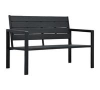 vidaXL Panca da giardino panca da terrazza panchina esterna panca da parco panca patio durevole mobile esterno 120 cm HDPE nero aspetto legno