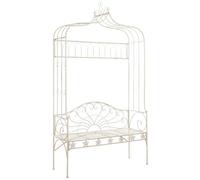 VIDAXL - Panchina da Giardino 122 cm in Ferro Bianco Anticato