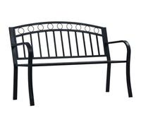 vidaXL Panchina da Giardino 125 cm Nera in Acciaio
